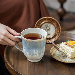 Juego de Taza y Platillo de Café Blanco y Negro Minimalista Creativo Personalizado, Taza para Té de la Tarde - Product Image 3