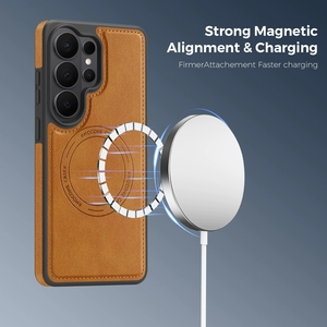 Étui de téléphone portable magnétique en cuir rétro avec surpiqûres de luxe pour <span class=keywords><strong>Samsung</strong></span> Galaxy S26 Ultra S24 FE S25 Edge A57, étui en TPU - Product Image 3