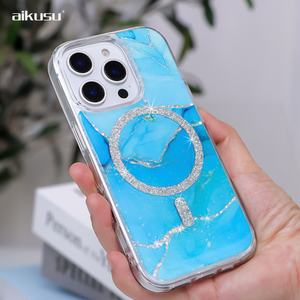 Coque de téléphone AIKUSU OEM ODM antichoc transparente imprimée avec paillettes, compatible avec la recharge sans fil pour iPhone 17 16 15 Pro Max - Product Image 6