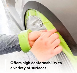 High Temperature Resistance 120 Degrees Green Orange Yellow Painters Crepe <strong>Paper</strong> <strong>Masking</strong> Tape for Car Automotive Painting <strong>Paper</strong> - Product Image 3