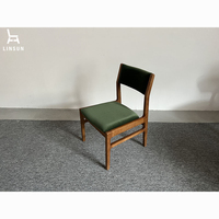 Chaises de salle à manger modernes en bois de noyer vert, prix de gros, meubles d'intérieur, restaurant, DC065
