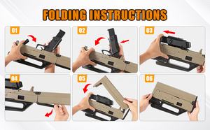 NOUVEAU FMG9 Pistolet Mitrailleur Pliant à Balles Souples, Lanceur de Balles en Mousse en Plastique, Effet Vibrant, Jouet Électronique d'Extérieur - Product Image 6