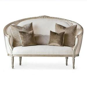 उच्च गुणवत्ता कमरे में बैठे फ्रेंच प्राचीन क्लासिक लकड़ी प्यार सीट शादी सोफा डिजाइन के रहने - Product Image 1