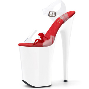 Sandalias Transparentes con Punta Abierta de 23cm, Tacón Alto y Fino de 9 Pulgadas, para Bailarinas Exóticas, Club Nocturno, Fetiche, Color Blanco - Product Image 3