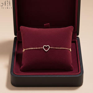 Bracelets de qualité exceptionnelle, tendance, en forme de cœur, à porter tous les jours, bijoux en or rose massif 18 carats, diamants naturels véritables - Product Image 5