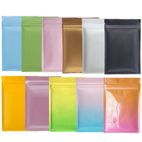 En stock, sacs refermables en mylar et aluminium personnalisés et colorés, sacs plats pour le stockage de thé, de bonbons et d'aliments, avec encoche de déchirure