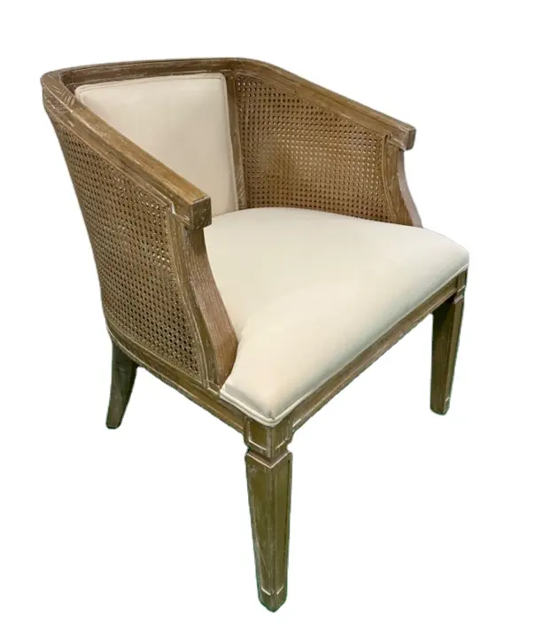फ्रेंच विंटेज लकड़ी की कुर्सी और रतन डाइनिंग चेयर घरेलू फर्नीचर