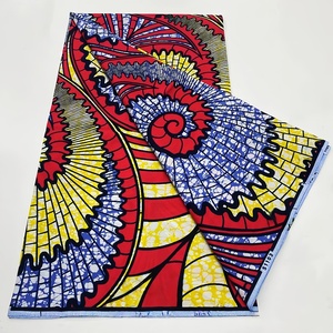 Tissu africain véritable <span class=keywords><strong>en</strong></span> batik imprimé à la cire, 100% coton, 6 yards, <span class=keywords><strong>pour</strong></span> robes et chemises de filles - Product Image 2