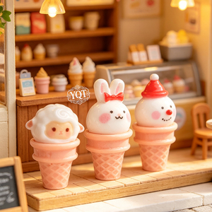 Breloque en résine Kawaii en forme de crème glacée pour la fabrication de bijoux DIY, accessoires de figurines miniatures - Product Image 4