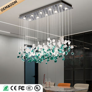 Lámpara de Techo para Comedor, Estilo Nórdico, para Villa Dúplex, Lámpara Colgante de Cristal Verde, Lámpara LED de Techo Alto para Sala de Estar - Product Image 5