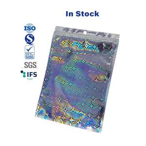 Sachets en plastique réutilisables anti-odeur à motif spiralé avec trois joints latéraux, holographiques, en stock - Product Image 4