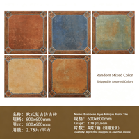 Carrelage en céramique traditionnel américain pour cour, antidérapant, pour extérieur, 600x600mm, pour patio, jardin, balcon, toit, B&B