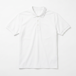 Chemise polo homme en coton blanc, manches courtes, coupe classique, couleur unie, tissu tricoté, style décontracté - Product Image 1