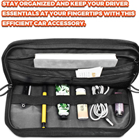 Organisateur de pare-soleil de voiture tactique, panneau Molle semi-rigide avec pochette de rangement zippée et porte-lunettes pour voiture, camion, SUV, Jeep