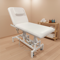 Table de massage contemporaine en cuir synthétique réglable avec éponge haute densité et cadre métallique, idéale pour chambre à coucher ou salon commercial