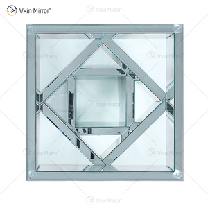 <span class=keywords><strong>Tavolino</strong></span> <span class=keywords><strong>da</strong></span> Caffè Moderno di Lusso con Piano <span class=keywords><strong>in</strong></span> <span class=keywords><strong>Vetro</strong></span> Argentato, Effetto Diamante Spezzato Scintillante, Arredamento Decorativo per Soggiorno - Product Image 4