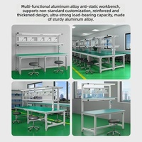 Banc de travail antistatique léger Kanban avec tiroirs, table d'emballage en acier inoxydable pour ligne d'assemblage, fabrication directe