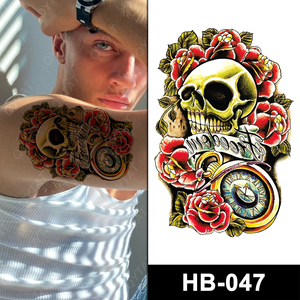 <span class=keywords><strong>Tatuaje</strong></span> Temporal <span class=keywords><strong>de</strong></span> Calavera Tribal Negra <span class=keywords><strong>de</strong></span> Halloween para Adultos, Diseño <span class=keywords><strong>de</strong></span> Moda Impermeable para el Cuerpo, para Manos y Brazos - Product Image 5
