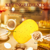 Barre de bain exfoliante nettoyage en profondeur personnalisée marque privée savon en or 24K fait à la main blanchissant le corps