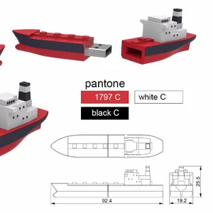 Customize Shape 4GB 8GB 3D Boat Steamer Cruise ship flash drive usb ship usb stick usb flash drive ship