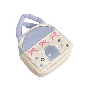 Borsa per il trucco di cotone all'ingrosso per le donne grande custodia cosmetica da viaggio trapuntata carino per il trucco delle ragazze organizzatore - Product Image 5