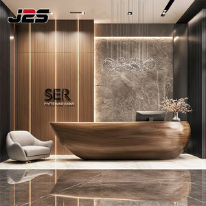 Mostrador de recepción moderno de mármol para hotel con luz LED, recepción personalizada para vestíbulo y espacios comerciales - Product Image 5