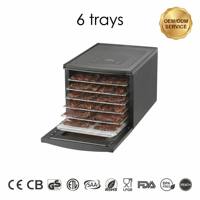 Draagbare elektrische voedseldroger met regelbare temperatuur (80°C), digitale bediening, 6 bakjes, plastic, milieuvriendelijk, voor thuisgebruik
