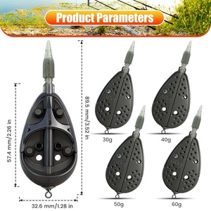 Cage à appâts de style européen en forme de bateau avec fond lesté, mangeoire à appâts pour la pêche au fond, distributeur d'appâts anti-affondement - Product Image 2