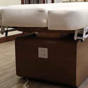 Btws Portable <b>Folding</b> Beauty Couch <b>Adjustable</b> Armrest Solid Wood Frame OEM Custom Salon Aesthetic <b>Table</b> - Product Image 3