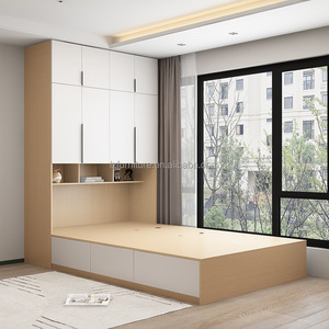 Factory Direct Custom Budget-Friendly Studio Apartment Furniture <b>Sets</b> Multifunctional Wooden Bed With Storage Wardrobe & <b>Desk</b> - Product Image 6