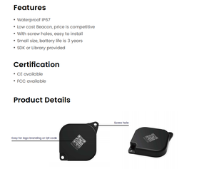 Dispositivo de Rastreo IoT, Duradero, Preciso, Monitoreo de Uso en Tiempo Real, BLE 5.0, Etiqueta de Baliza para Empleados - Product Image 3