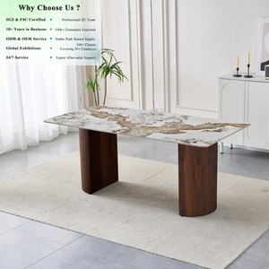 Table à manger OKAY, ensemble best-seller pour <span class=keywords><strong>6</strong></span> personnes, style marbre luxueux, table <span class=keywords><strong>de</strong></span> cuisine moderne imperméable en céramique - Product Image 1