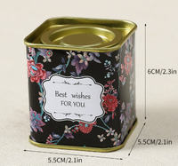 Boîte de rangement carrée en fer blanc imprimée sur mesure avec couvercle pour emballage cadeau de thé, bonbons et biscuits