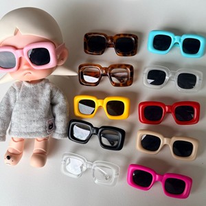 Gafas de sol para muñecas, accesorios de plástico con marco cuadrado en 9 colores para modelos a escala 1:6, accesorios para muñecas de juguete - Product Image 1