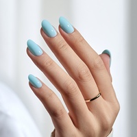 BTArtbox Faux Ongles Courts Ovales Bleus de Luxe à Coller avec Colle – Ongles en Gel Souple de Haute Qualité en Gros