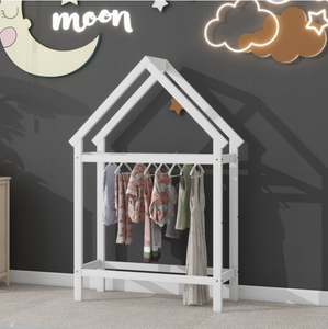 Cama Doble Infantil <span class=keywords><strong>de</strong></span> <span class=keywords><strong>Madera</strong></span> con Diseño <span class=keywords><strong>de</strong></span> Cabaña, Cama <span class=keywords><strong>de</strong></span> Piso a Techo, Estante Móvil y Armario en Color Blanco - Product Image 2