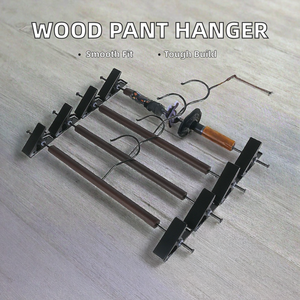Magasin de vêtements maison multifonctionnel sans couture jupe Clip bois tissu <span class=keywords><strong>pantalon</strong></span> <span class=keywords><strong>pantalon</strong></span> <span class=keywords><strong>cintre</strong></span> pour salle de bain et salon - Product Image 2