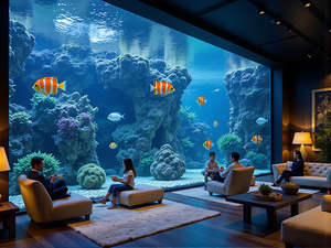 대형 해양 테마 레스토랑 아크릴 어항 디자인 맞춤 제작 글로벌 디자인 주문 - Product Image 3