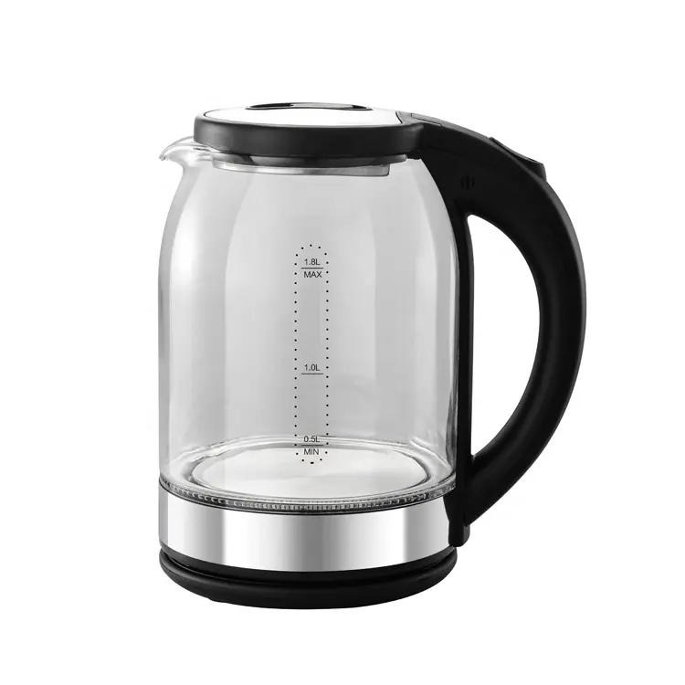 New electric glass kettle top sale 1.8L OEM order tea pot electric glass kettle thermal tea pot Korean russia 1.8L glass teapot