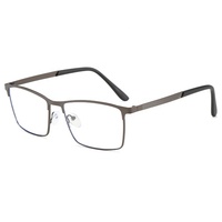 Gafas Ópticas con Marco Metálico Cuadrado de Diseño Clásico para Hombre, con Protección Anti Luz Azul y Lentes Fotocromáticas