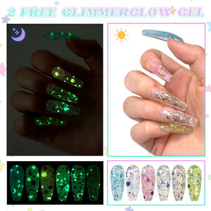 2 Vernis à ongles gel Glimmer Glow gratuits, scintillants et phosphorescents, pour nail art, durcissement UV, sûrs et longue tenue, pour des ongles tendance de nuit - Product Image 5