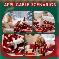 Nouvelle Arrivée Couverture en Flanelle de Noël Douce et Confortable pour la Sieste, Couverture de Climatisation, Petite Couverture Décorative pour la Maison, le Bureau et les Fêtes, Personnalisable