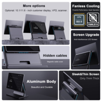 Terminal Punto de Venta con Pantalla Táctil de 15.6 Pulgadas, Diseño de Aleación de Aluminio, Impresora Térmica Integrada de 80 mm, Escáner 1D/2D, NFC, Precio de Fábrica