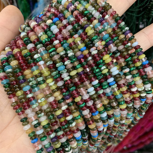 Vente en gros de pierre naturelle 2*4mm Oeil de tigre pierre de <span class=keywords><strong>jade</strong></span> perles de boulier perles de pierres précieuses rondelle soucoupe perles de pierres pour le bricolage - Product Image 3