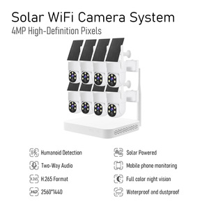 Système de sécurité domestique Cosflow Tuya WiFi 4MP, <span class=keywords><strong>kit</strong></span> de caméra CCTV sans fil 8CH, NVR, stockage cloud, panneaux solaires inclus, étanche - Product Image 4