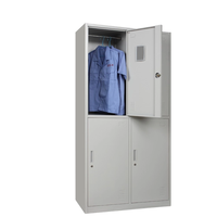 Armoire en acier à 2 portes, multicolores, personnalisée en usine, designs modernes, casier de rangement en métal avec étagère pour vêtements suspendus
