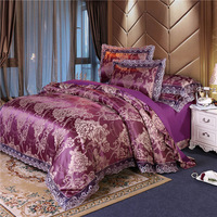 Usine directe en gros drap de lit housse de couette hôtel housse de couette dentelle jacquard ensemble de literie housse de couette ensemble