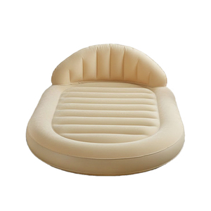 Modern Inflatable Lounge <strong>Sofa</strong> <strong>Bed</strong> Flocked <strong>Air</strong> Mattress with Backrest Portable Blow up Daybed for Outdoor Camping Living Room - Product Image 4