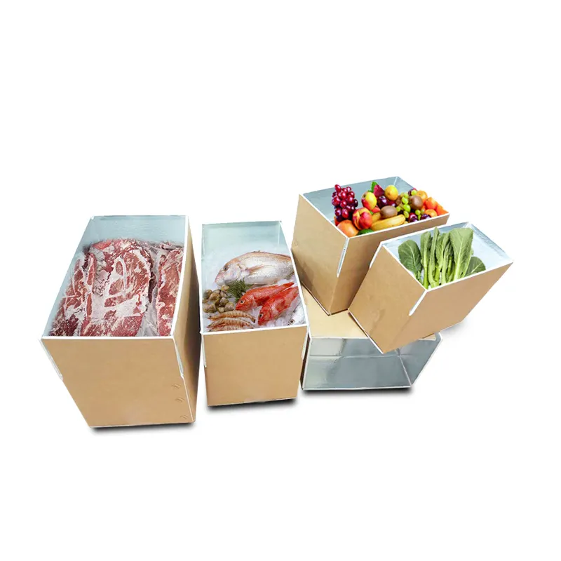 Гофрированная ультражесткая коробка с холодной цепью, изолированная картонная сумка для алюминиевых продуктов, замороженное мясо, Складская упаковочная коробка