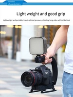 FOSOTO pemegang kamera portabel, kit penstabil genggam bentuk U untuk kamera ponsel Selfie DSLR